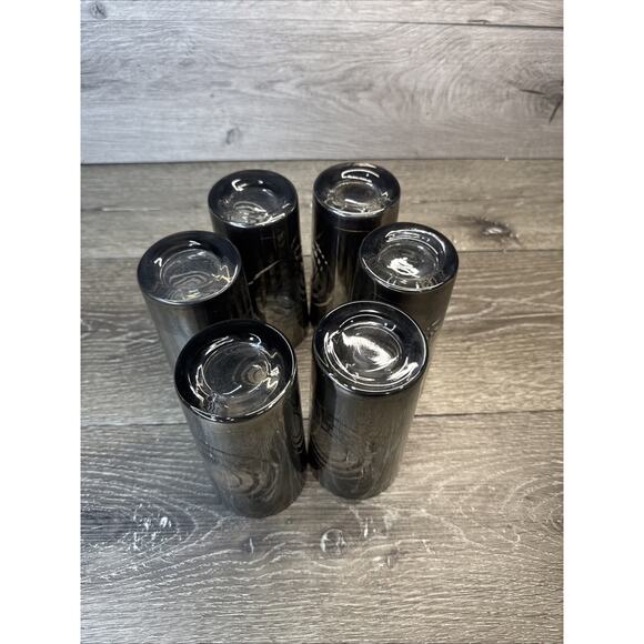 Vintage 1970's Silvered MOD Bullseye Highball Glasses- Set Of 6 - Picture 11 of 11
